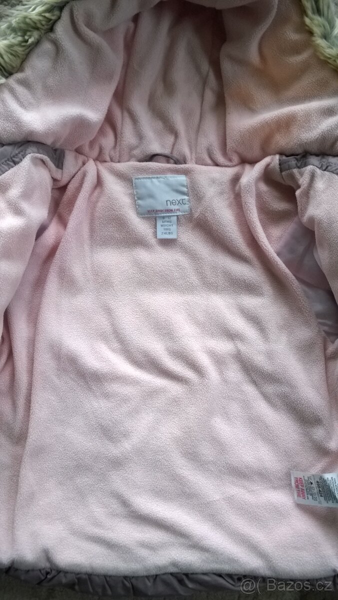 Starorůžová zimní bunda/kabátek Next vel. 80-86 - 3