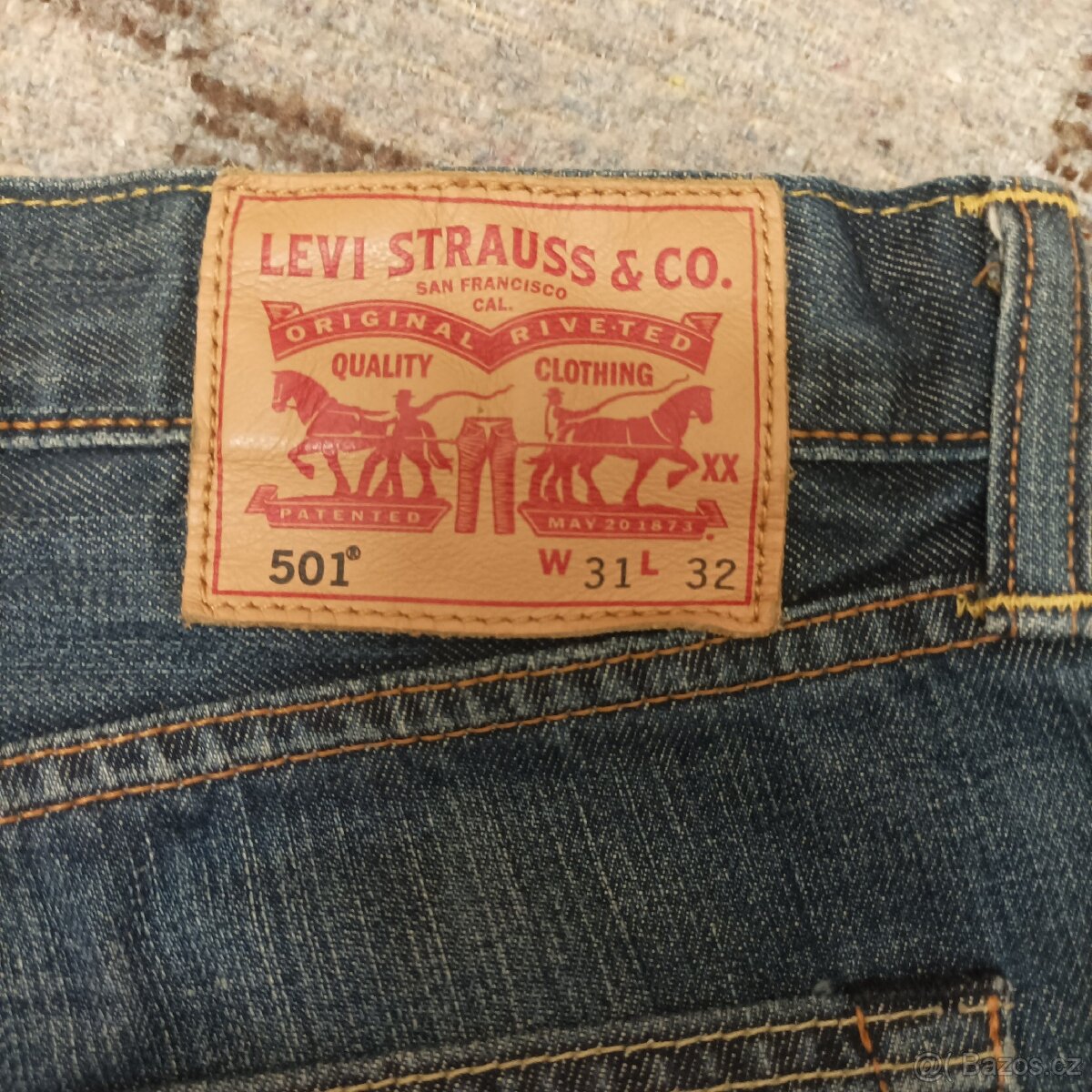 Levi's 501 originální vel 31 /32 pas 78 cm - 3