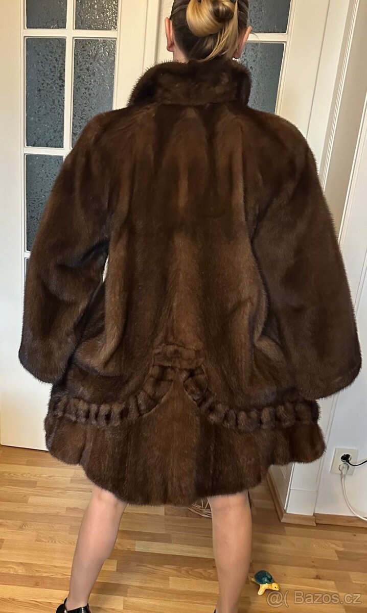 Pravý norkový kožich elegantní - 3