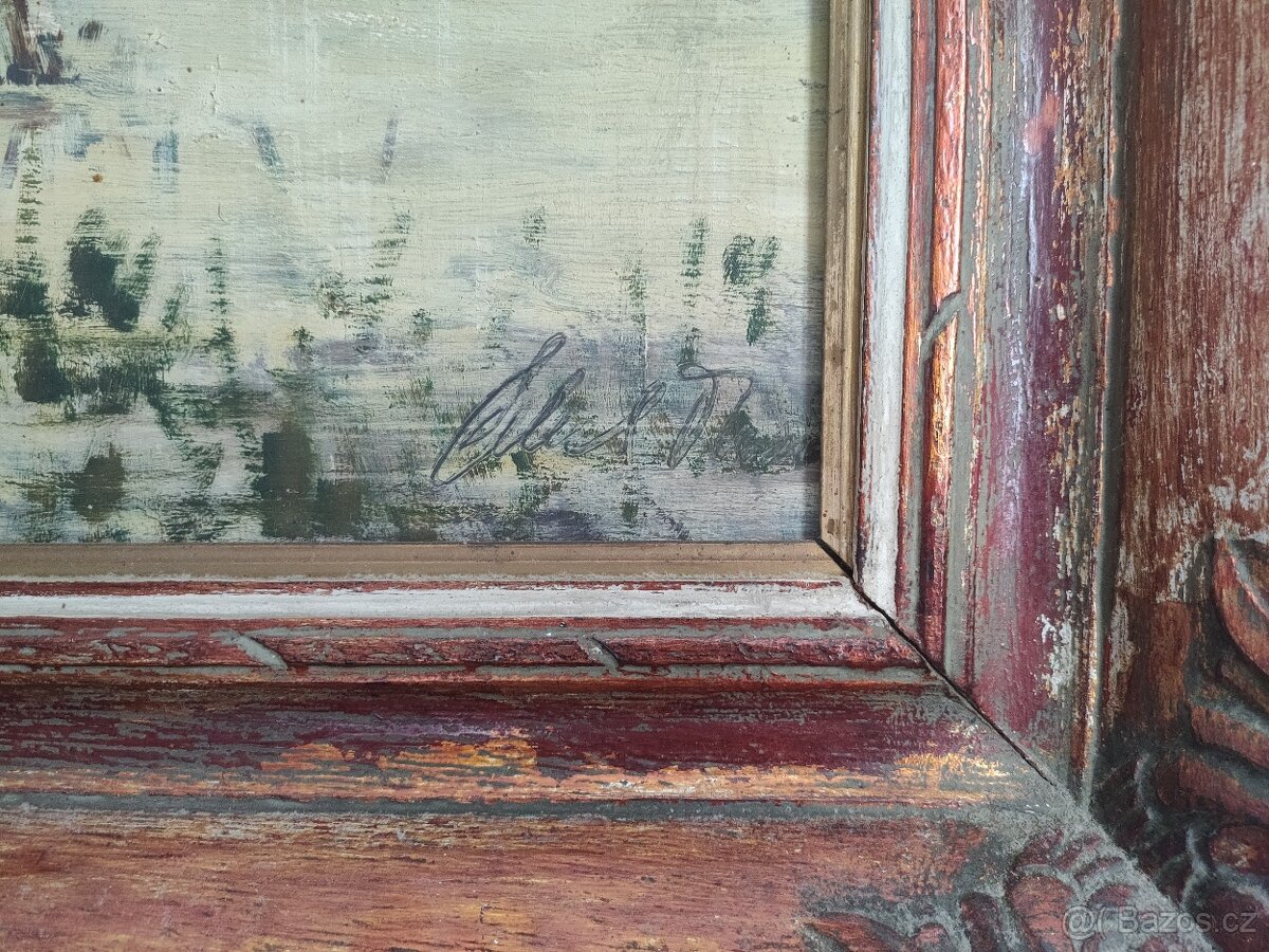 Pelech Tomáš česká krajinářská škola obraz olej na desce rám - 3