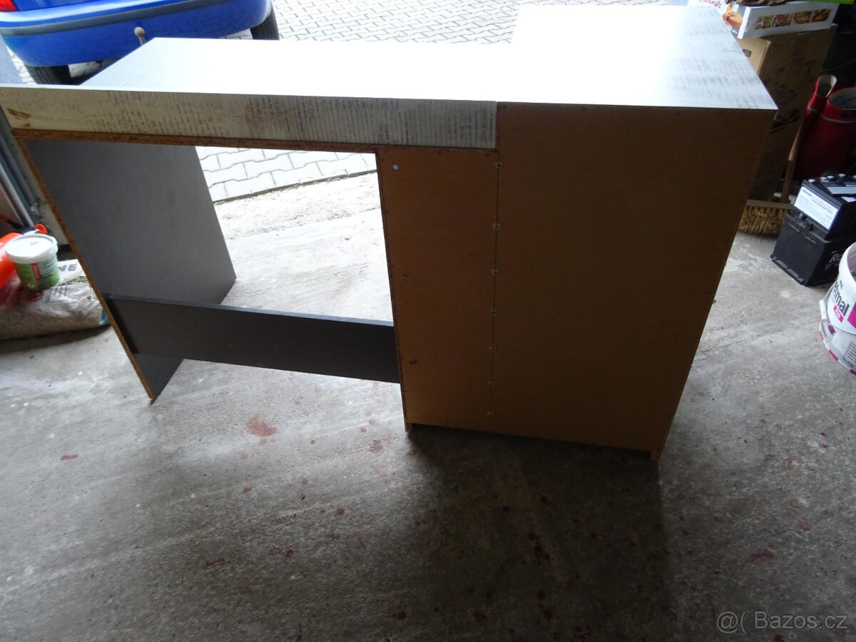 Tablo - psací stůl, 1x dveře, 2x zásuvka (grafit/enigma) - 3