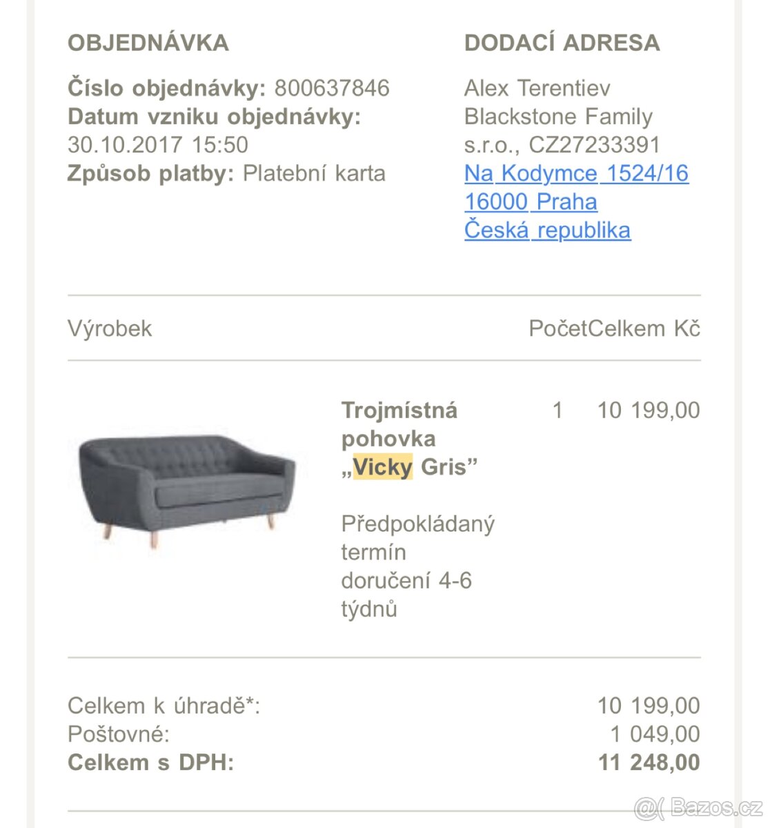 Trojmístná pohovka Vicky Gris - 3