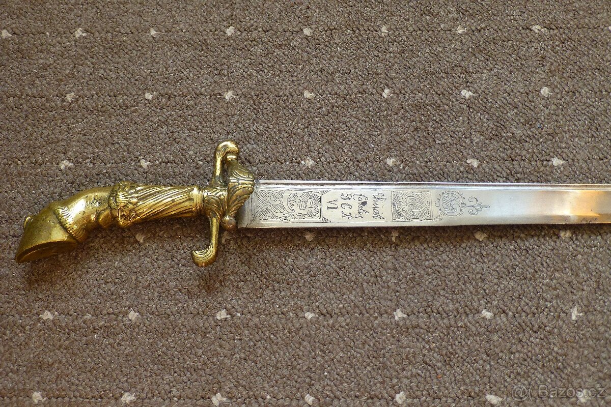 Lovecký tesák - Asi 18. století - Rytá čepel - 3