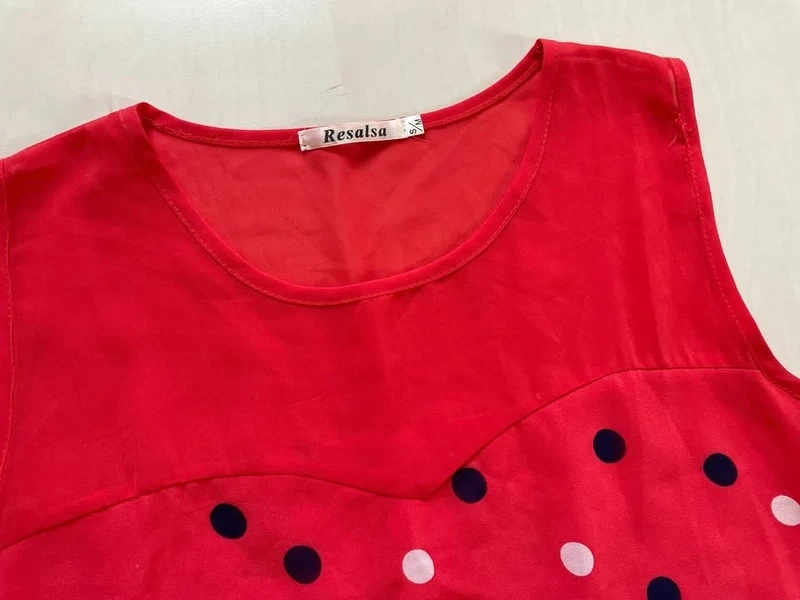 Nové puntík červené šaty, vel S/M, Resalsa - 3