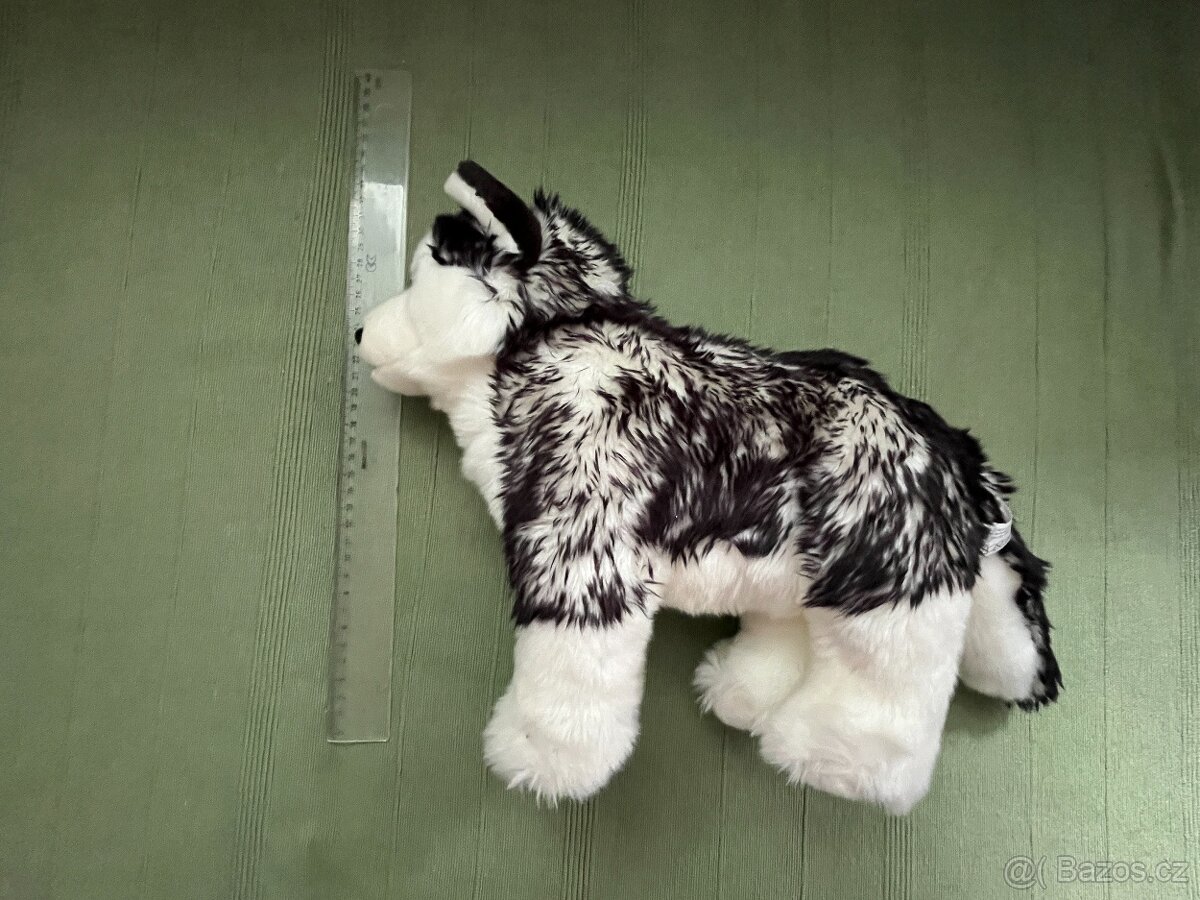 Plyšový pejsek husky černobílý - 3
