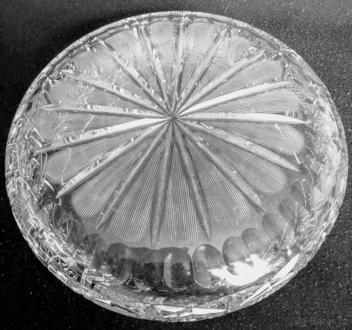 Skleněná mísa - polobrus + skleněná váza - 3