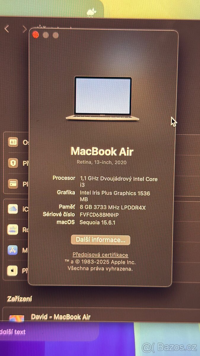 Macbook Air 2020, i3 - 3
