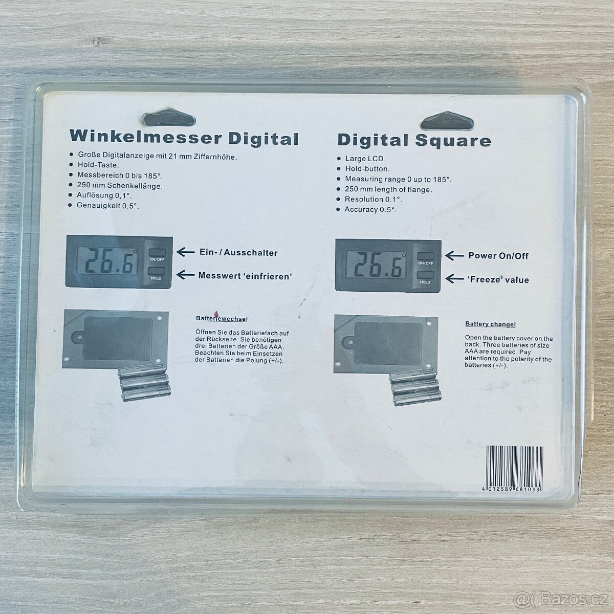 Digitální úhloměr HEDU D103, nové - 3