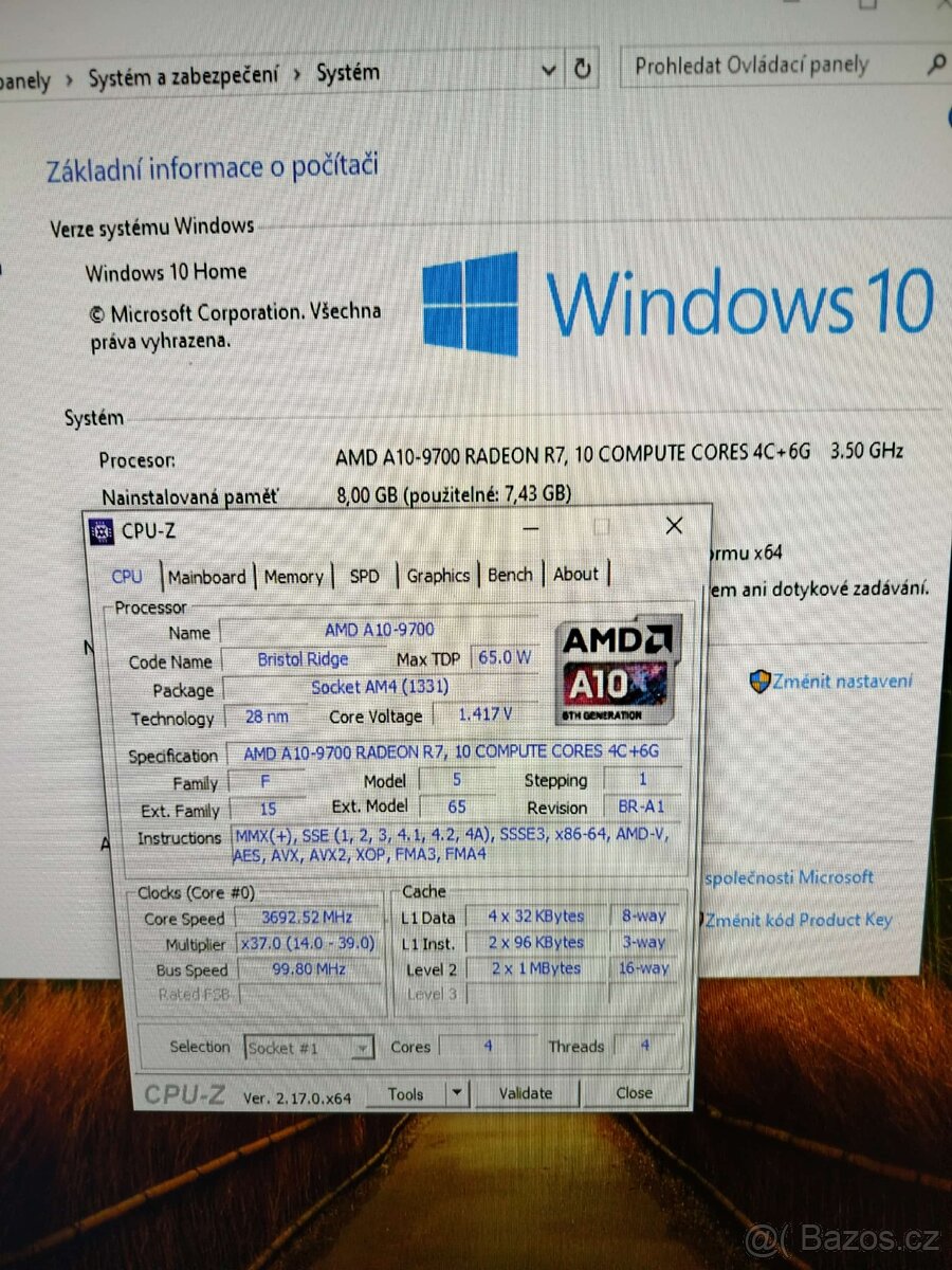 zakladní deska AM4+ CPU +Pamět 8gb - 3