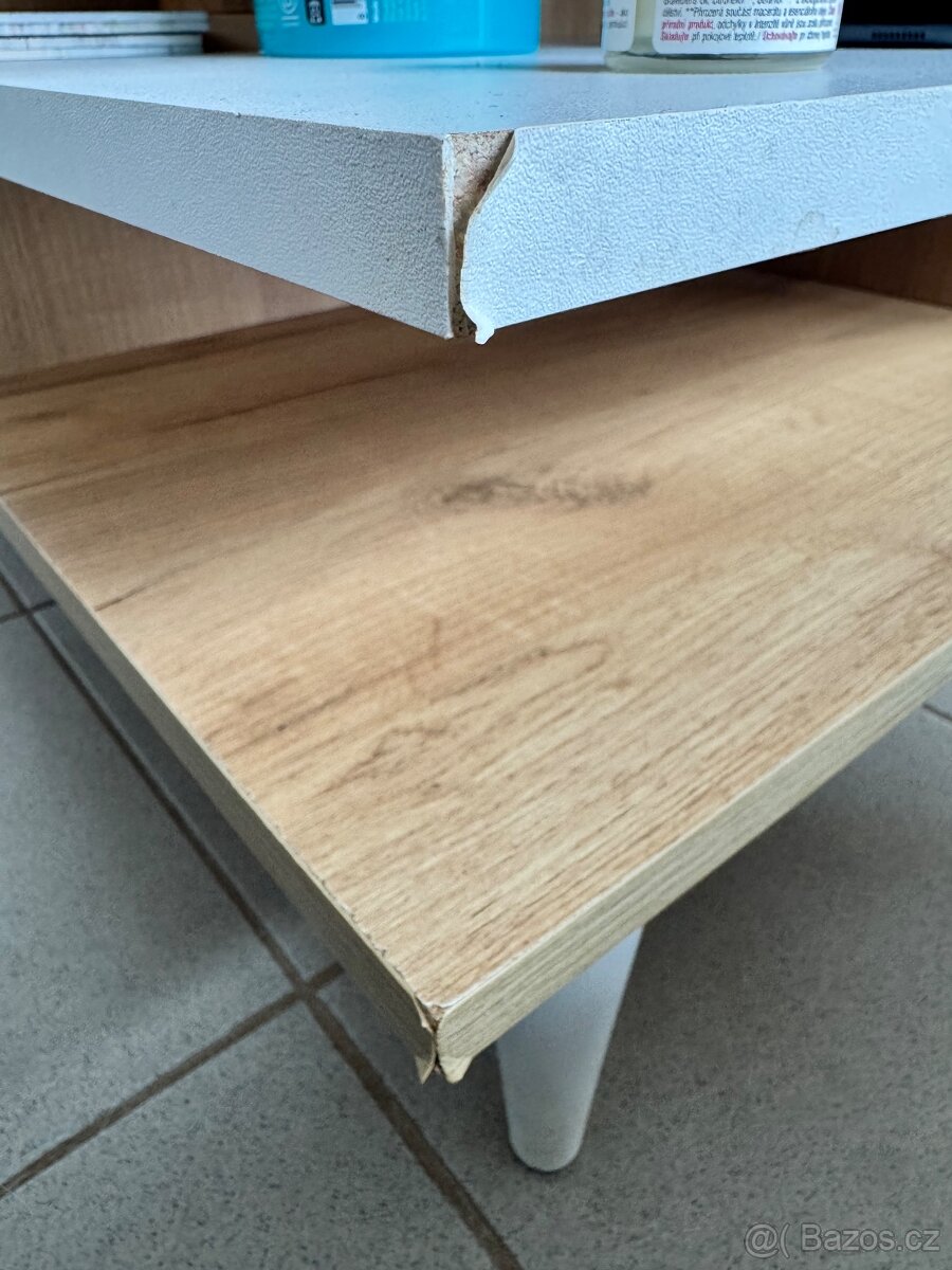 Konferenční stolek bílá-dub sonoma - 3