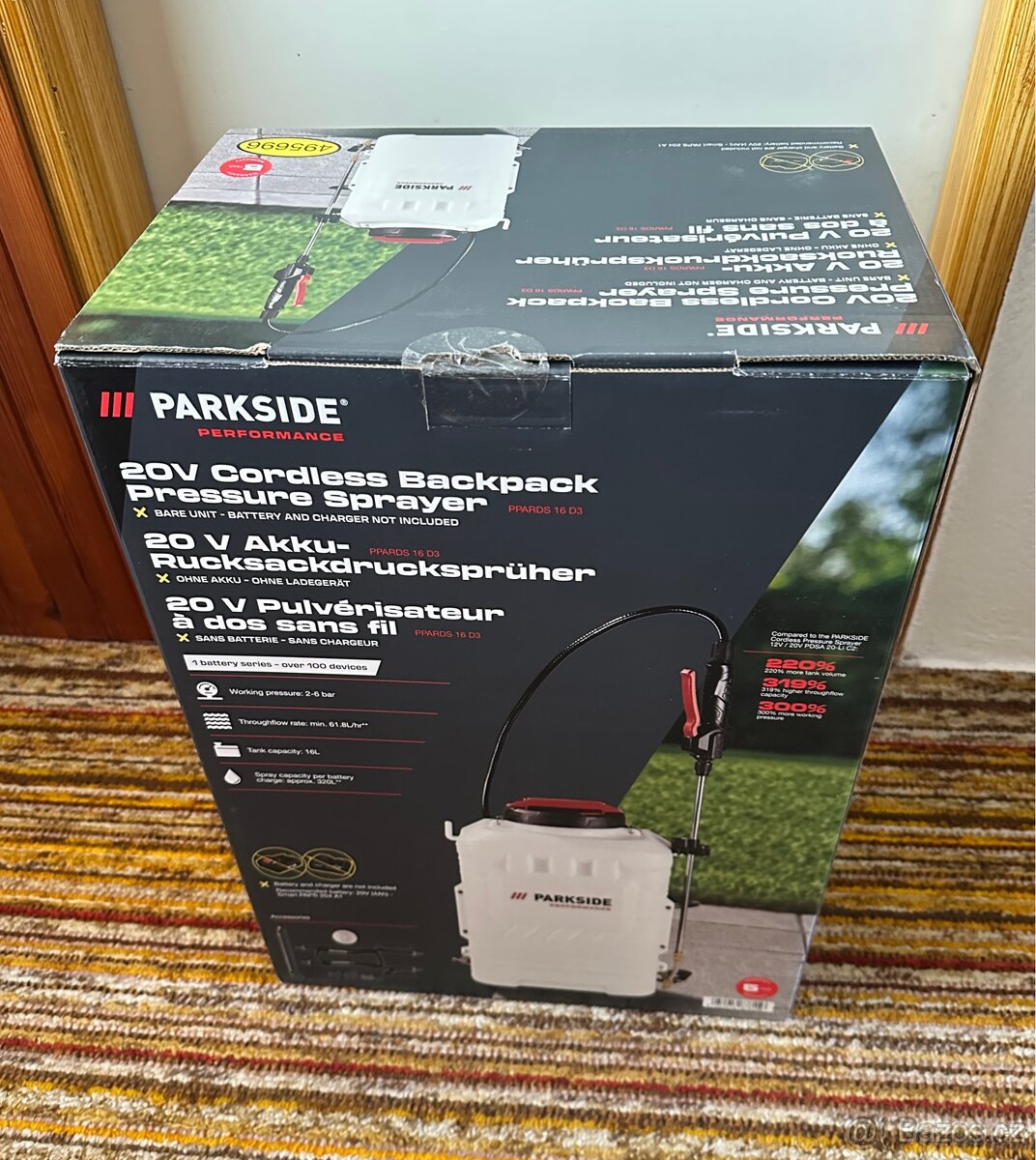 Aku tlakový postřikovač na záda Parkside Performance - 3