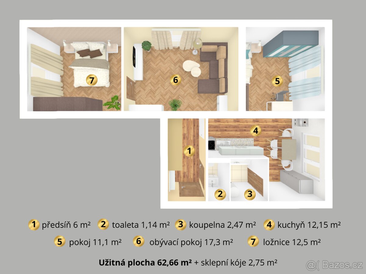 Byt 3+1 v Písku - 3