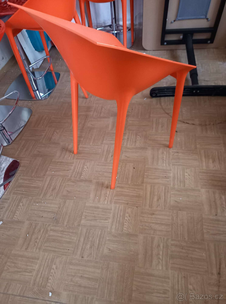 ATYPICKÉ ŽIDLE ORANŽOVÉ 3X - 3