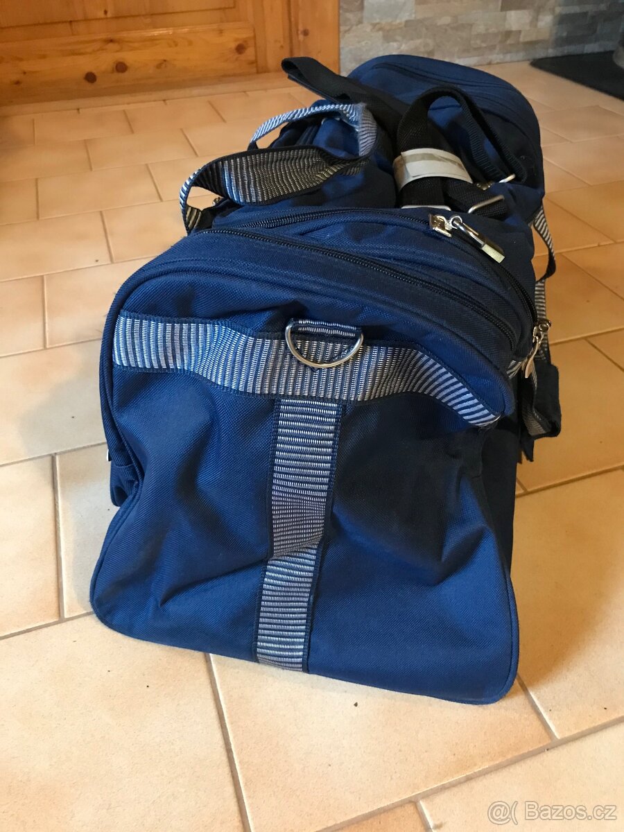 taška přes rameno modrá, kapsy - NOVÁ - 3