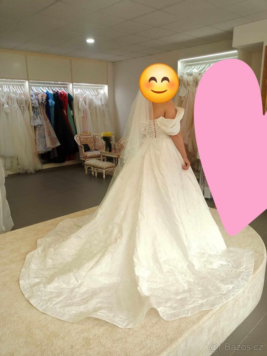 Svatební šaty žakár - 3