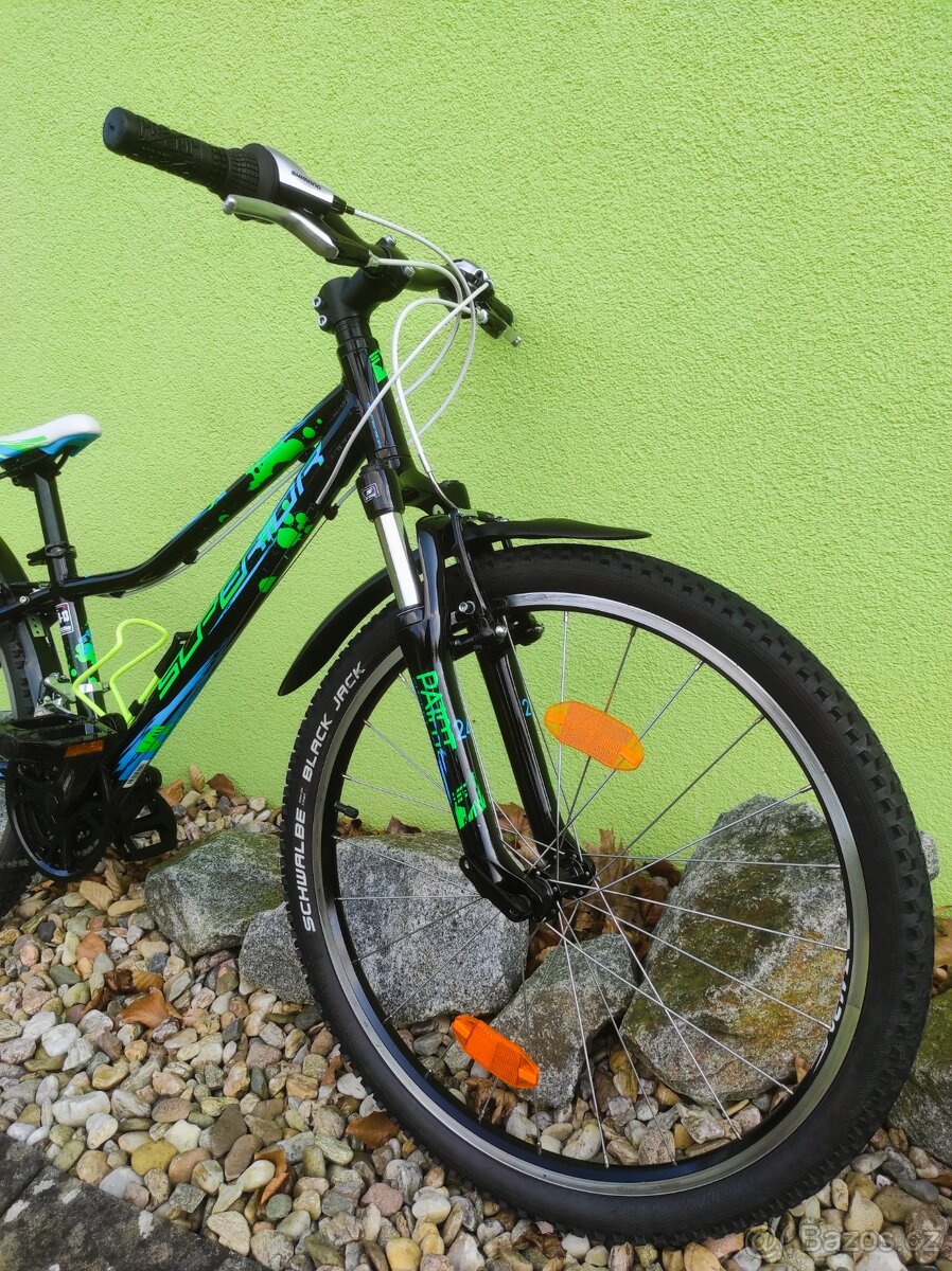 Značkové dětské kolo SUPERIOR 24" (černá/zelená) - 3