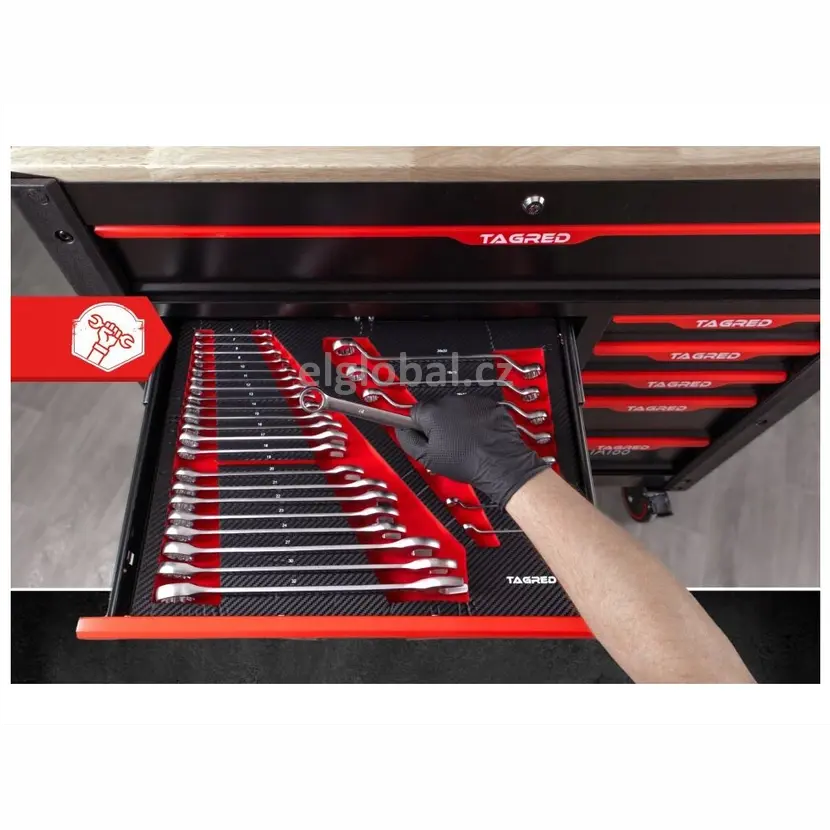 TAGRED TA186 XXL Dílenský vozík s nářadím 691 ks, 12 zásuvek - 3