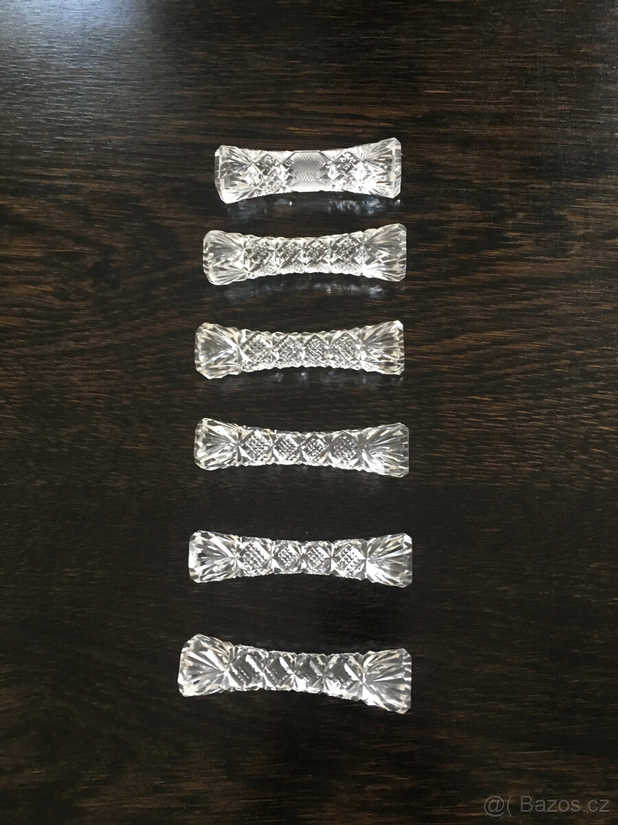 Sada starožitných broušených stojánků na příbory - 3