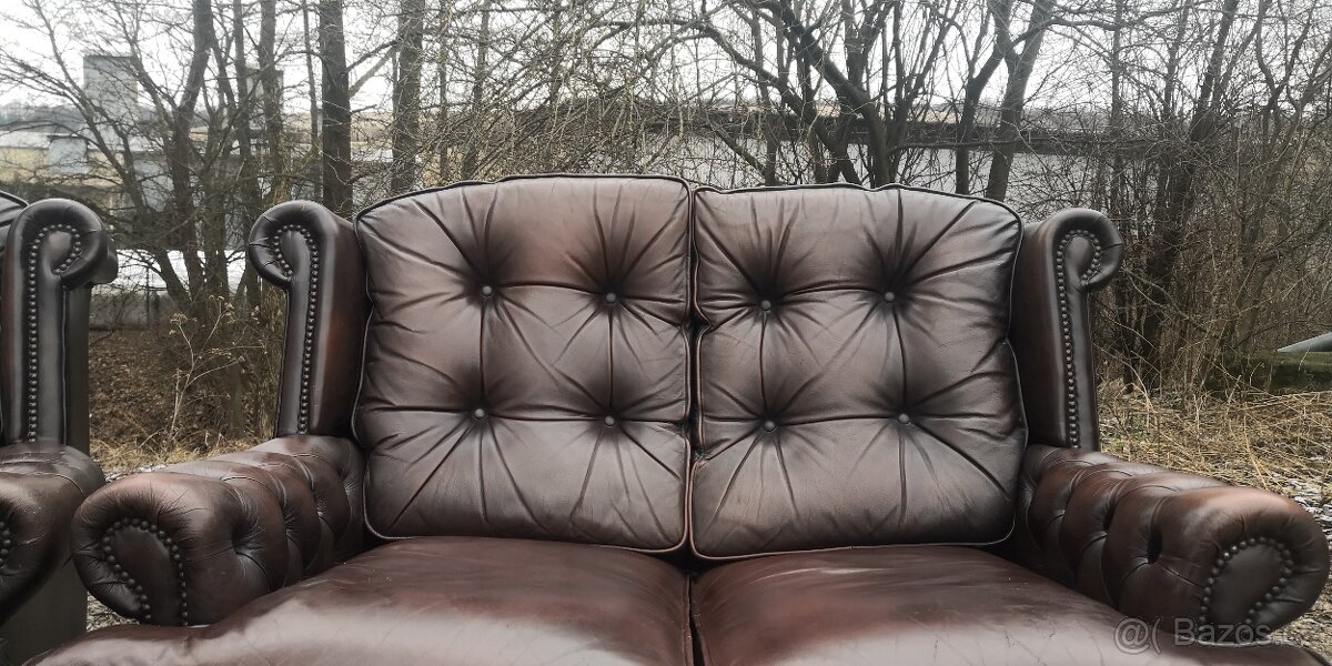 Kožená sedací souprava 3+2 CHESTERFIELD - 3