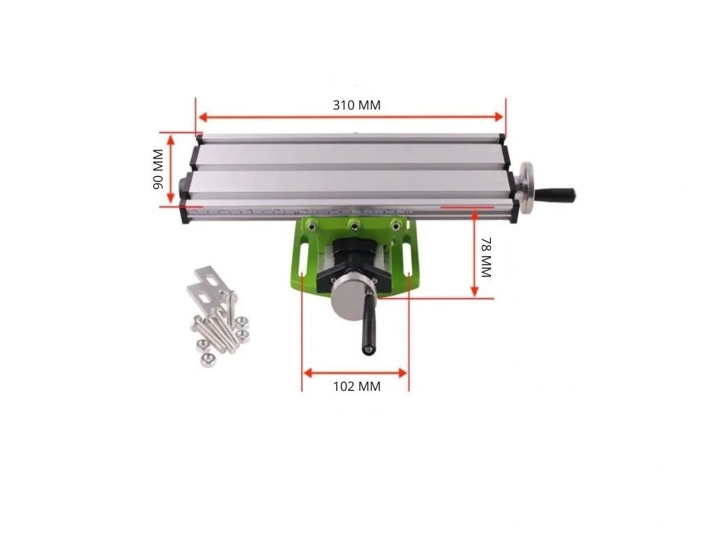 Křížový posuvný stůl s T drážkou pod vrtačku, frézu - 3