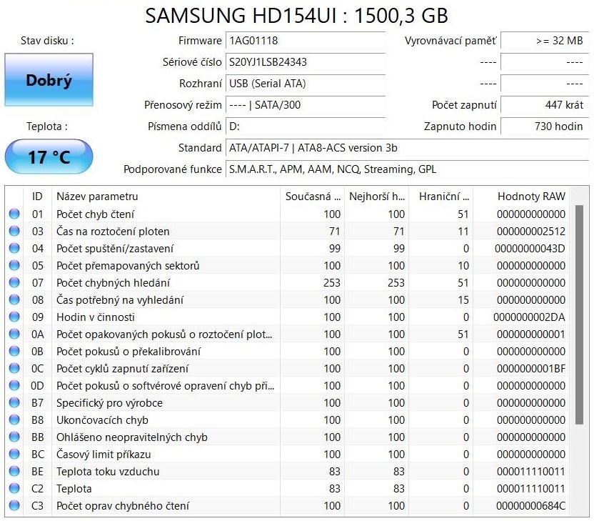 3,5" SATA HDD 1,5 TB (1500 GB) SAMSUNG HD154UI - 3