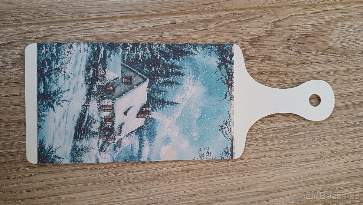 Dekorační prkénka zimní chalupa - 3