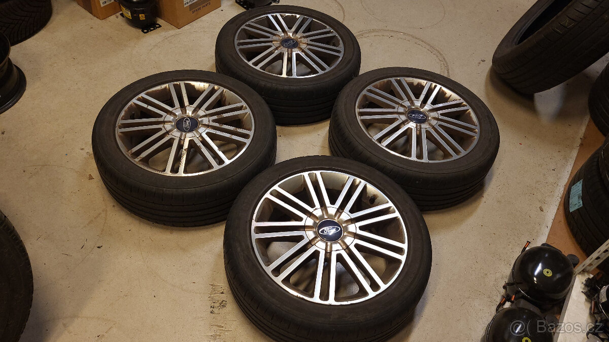 Krásná leštěná orig. letní ALU kola Ford 17" 5x108 - 3