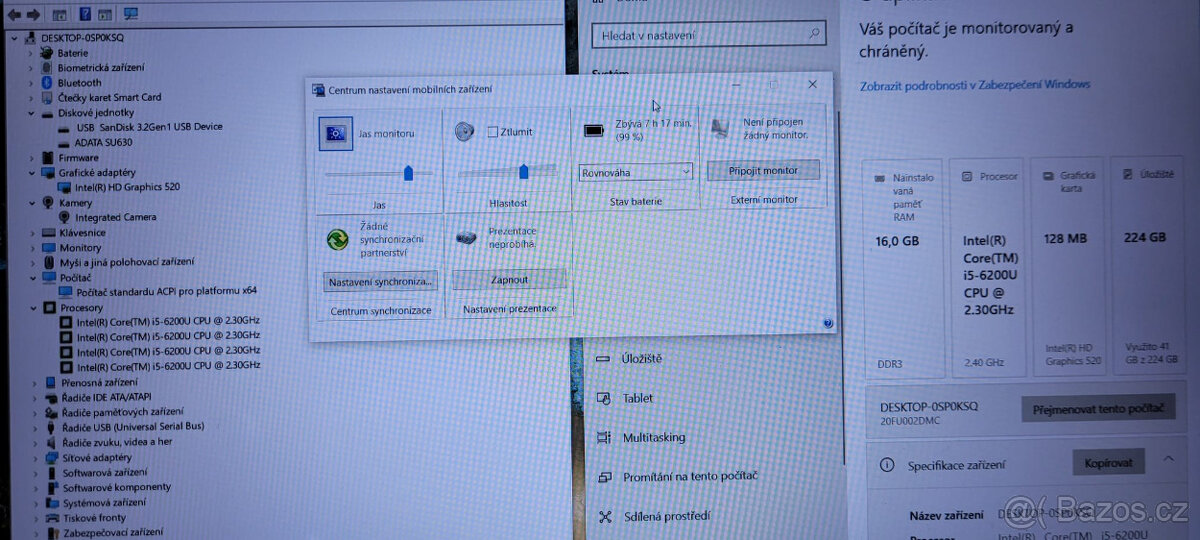 Lenovo, i5-6200u 2/4x 2,80GHz, 16GB DDR3, 240GB SSD, bat.7h. - 3