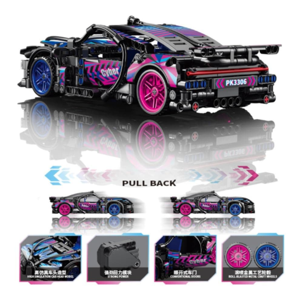 NOVÁ stavebnice Bugatti závodní auto 473 dílků,délka 25cm - 3