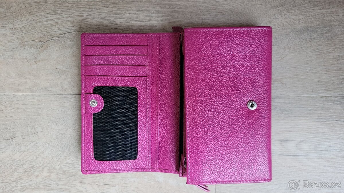 Kožená růžová peněženka Tosca Blu - 3