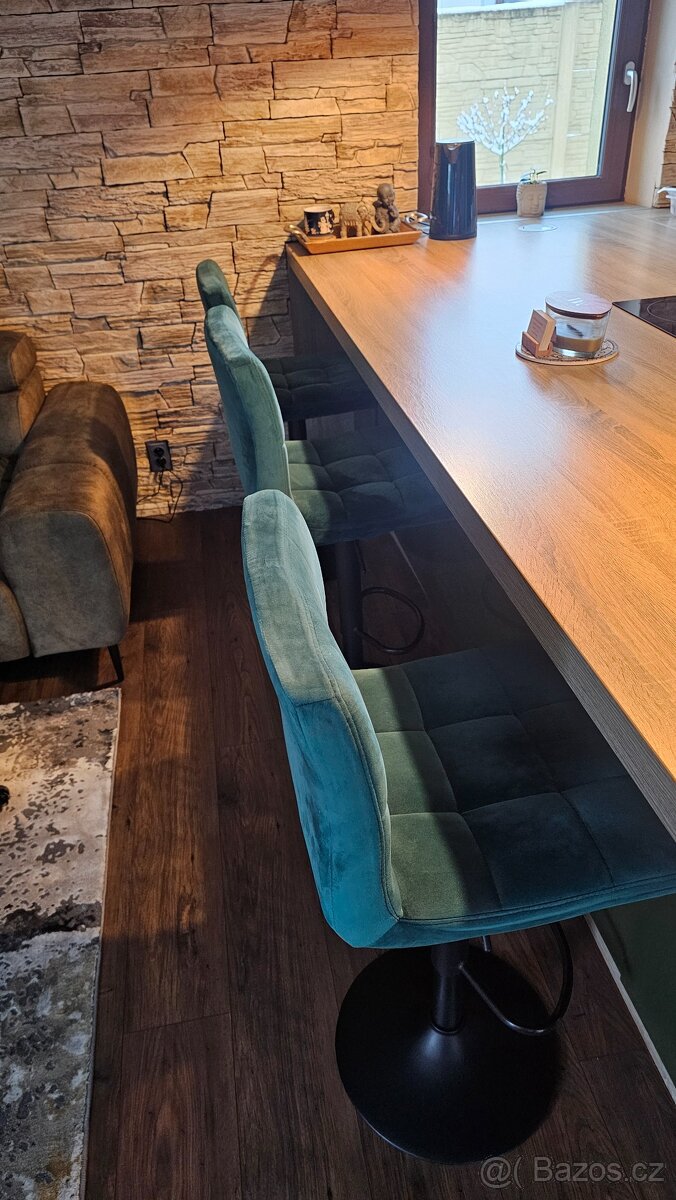 3ks barová židle zelená 1kus za 400kč - 3