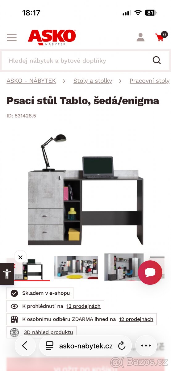 2 šatní skříně a psací stůl - 3