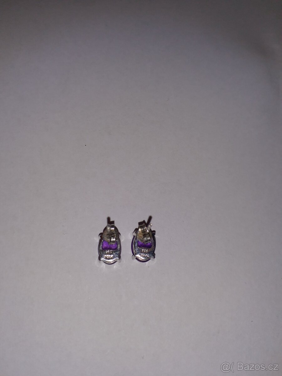 Stříbrné náušnice s ametysty - 3