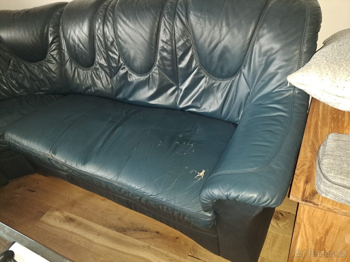 kožená rohová sedačka - 3