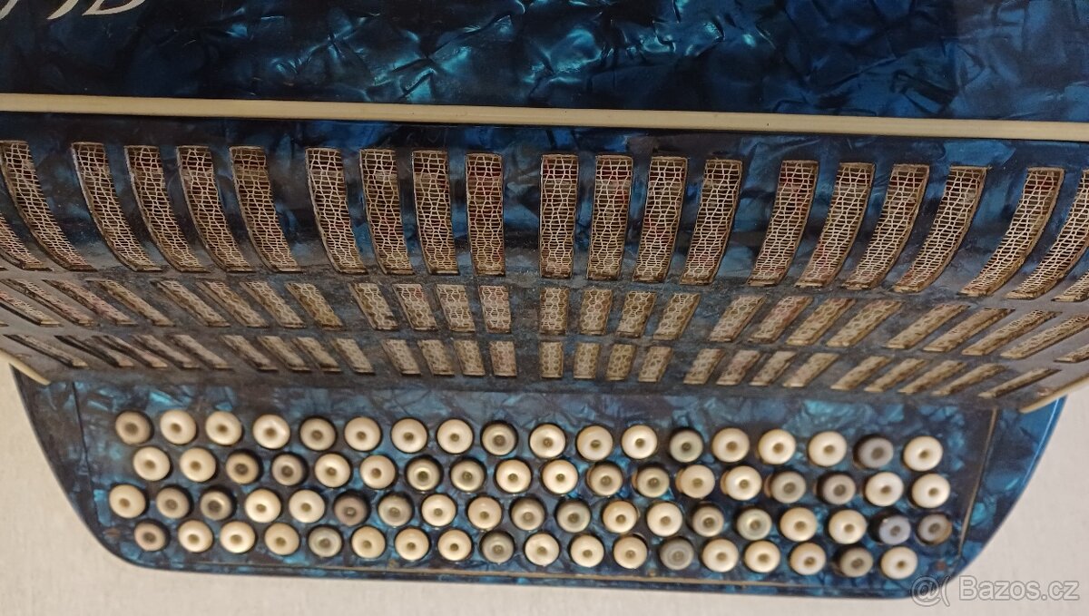 Akordeon, historická knoflíková harmonika KEBRDLE - 3