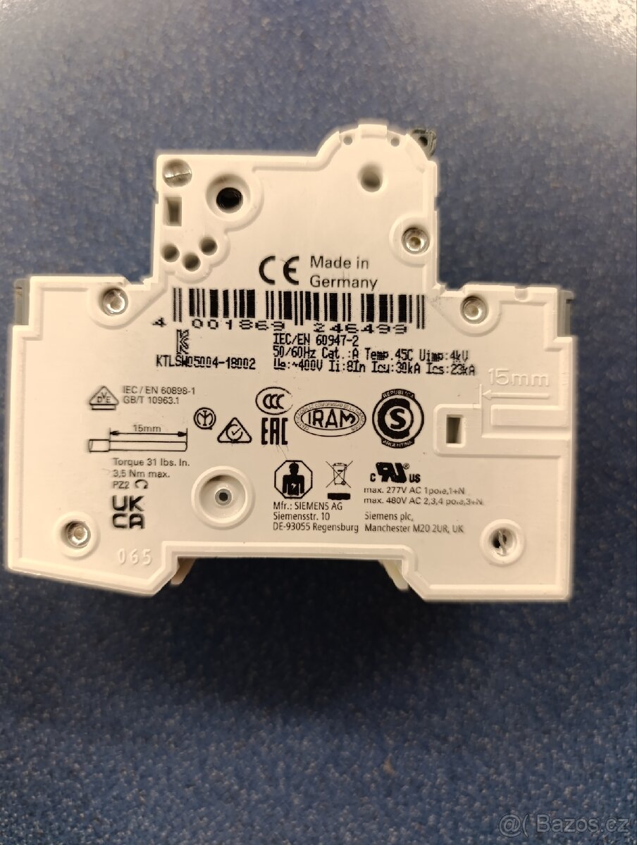 Elektrický jistič Siemens 5SY6206-7 - 3