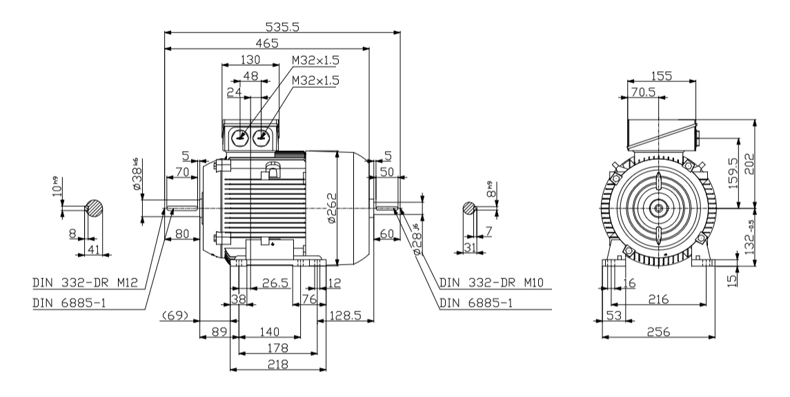 Elektromotor Siemens 5,5kW, 950 ot, patkový - 3
