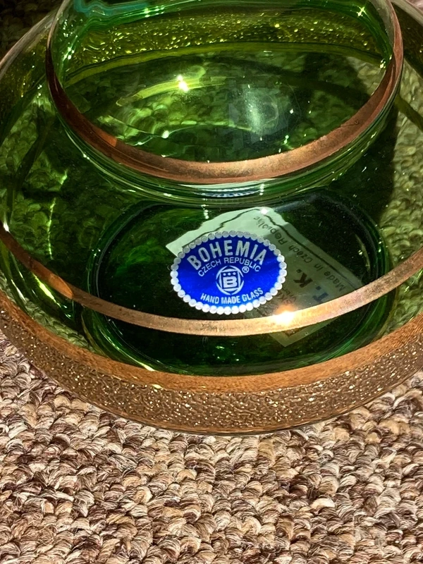 Bohemia zelená Váza - 3