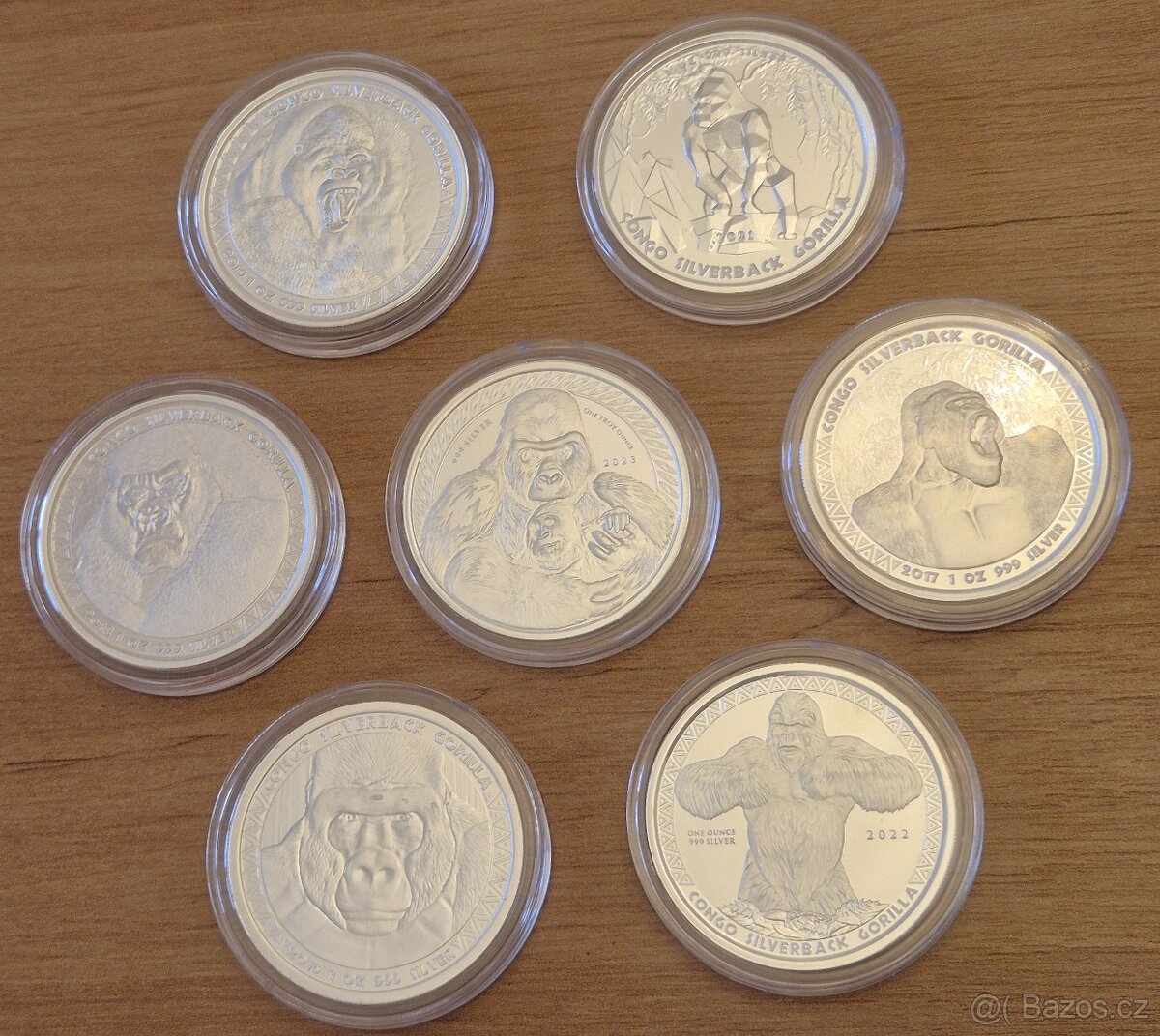 Stříbrná investiční mince Kongo Gorila 1OZ - 3