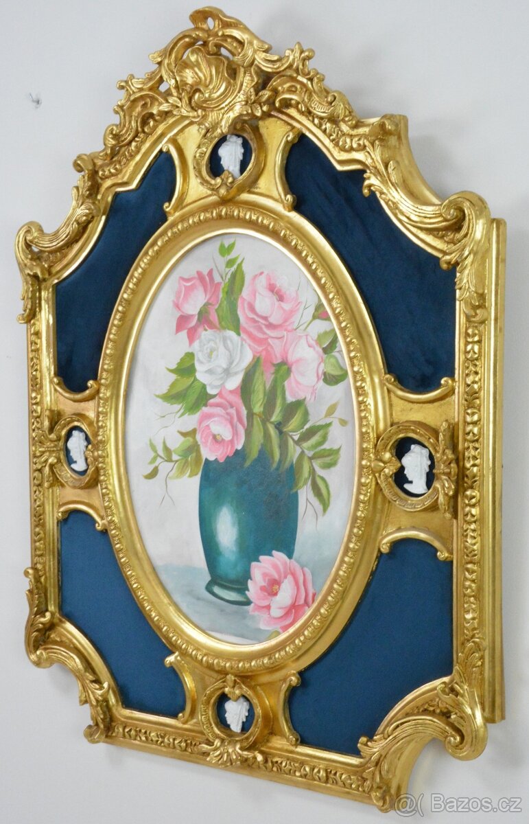 Zámecký obraz - Zátiší - olej na desce - 3