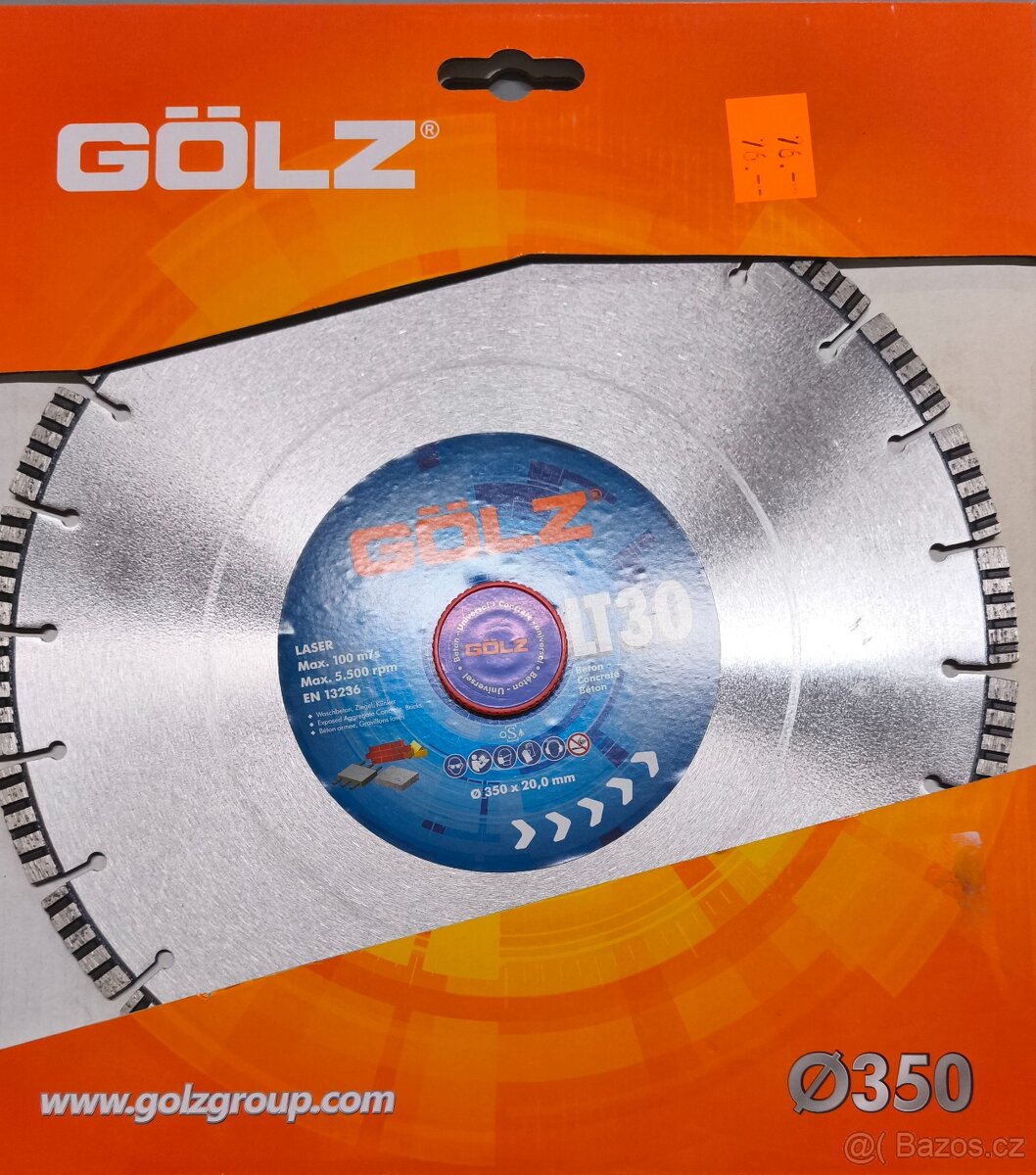 Diamantový kotouč 300 a 350 mm Gölz LT30 - 3