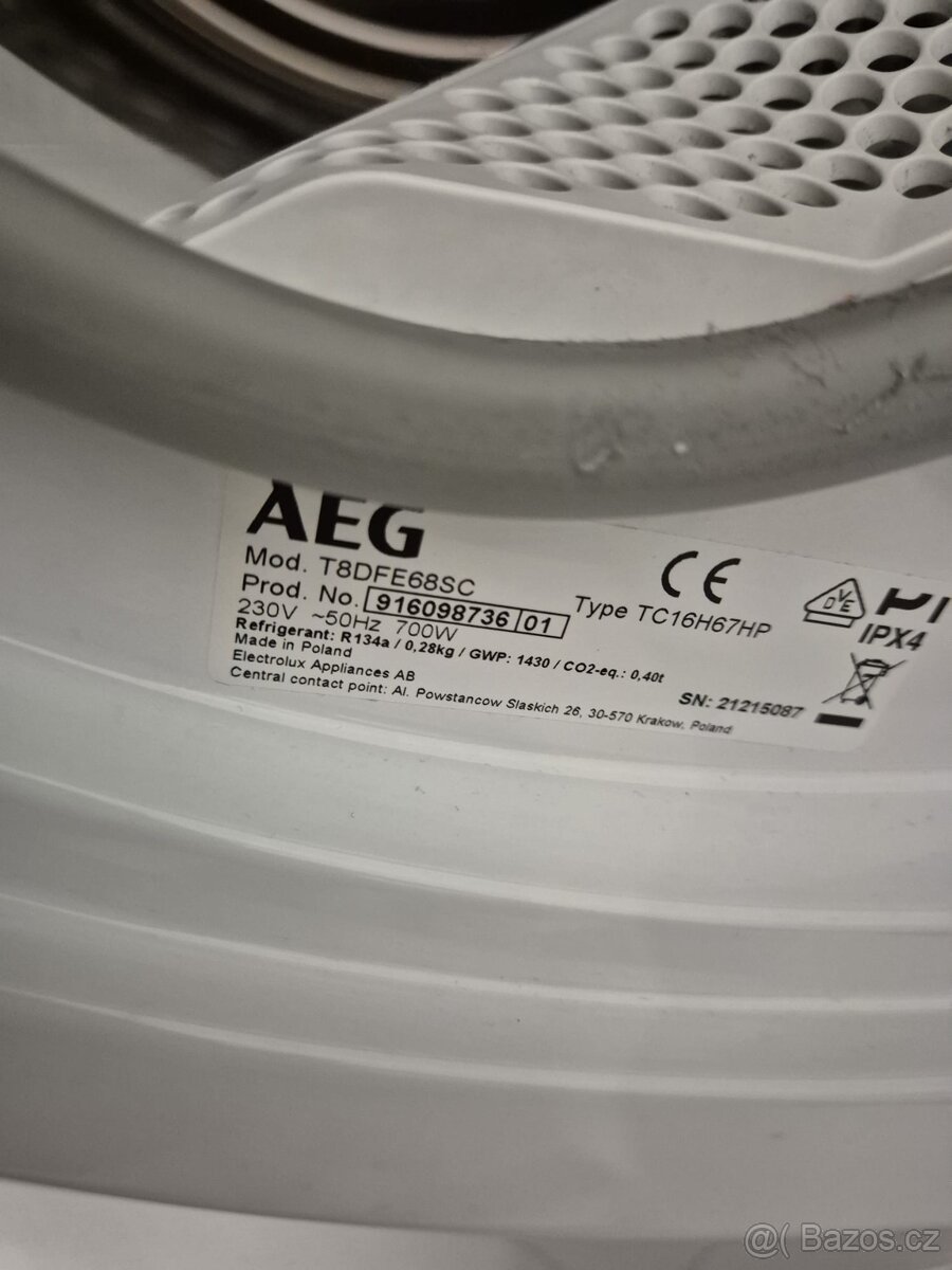 PRODÁNO, SUŠIČKA AEG, T8DFE68SC - 3