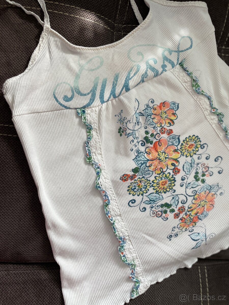 Bílé dívčí tílko/top značky Guess - 3