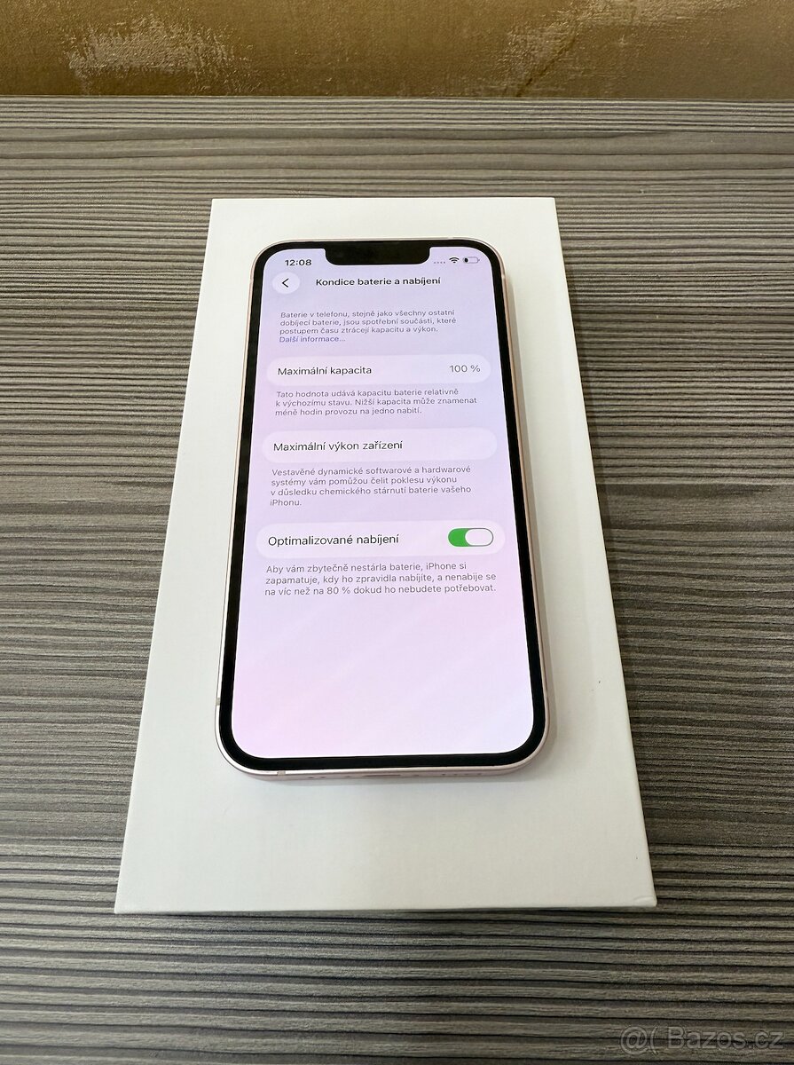 Apple iPhone 13 mini 128GB růžový, baterie 100% - 3