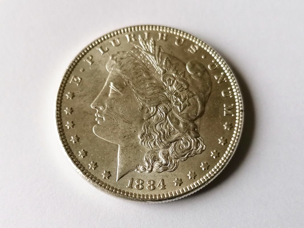 Stříbro 1 Morgan Dolar 1884 Spojené státy americké USA Ag - 3