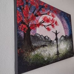 Obraz ručně malovaný, akryl barvy, Žena a svoboda - 3