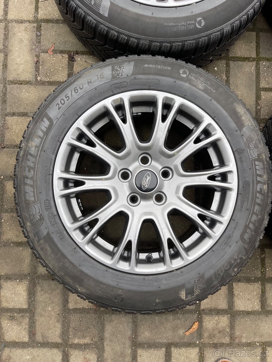 ORIGINÁL Alu Ford R16, 5x108 - TOP STAV, ZIMNÍ PNEU - 3