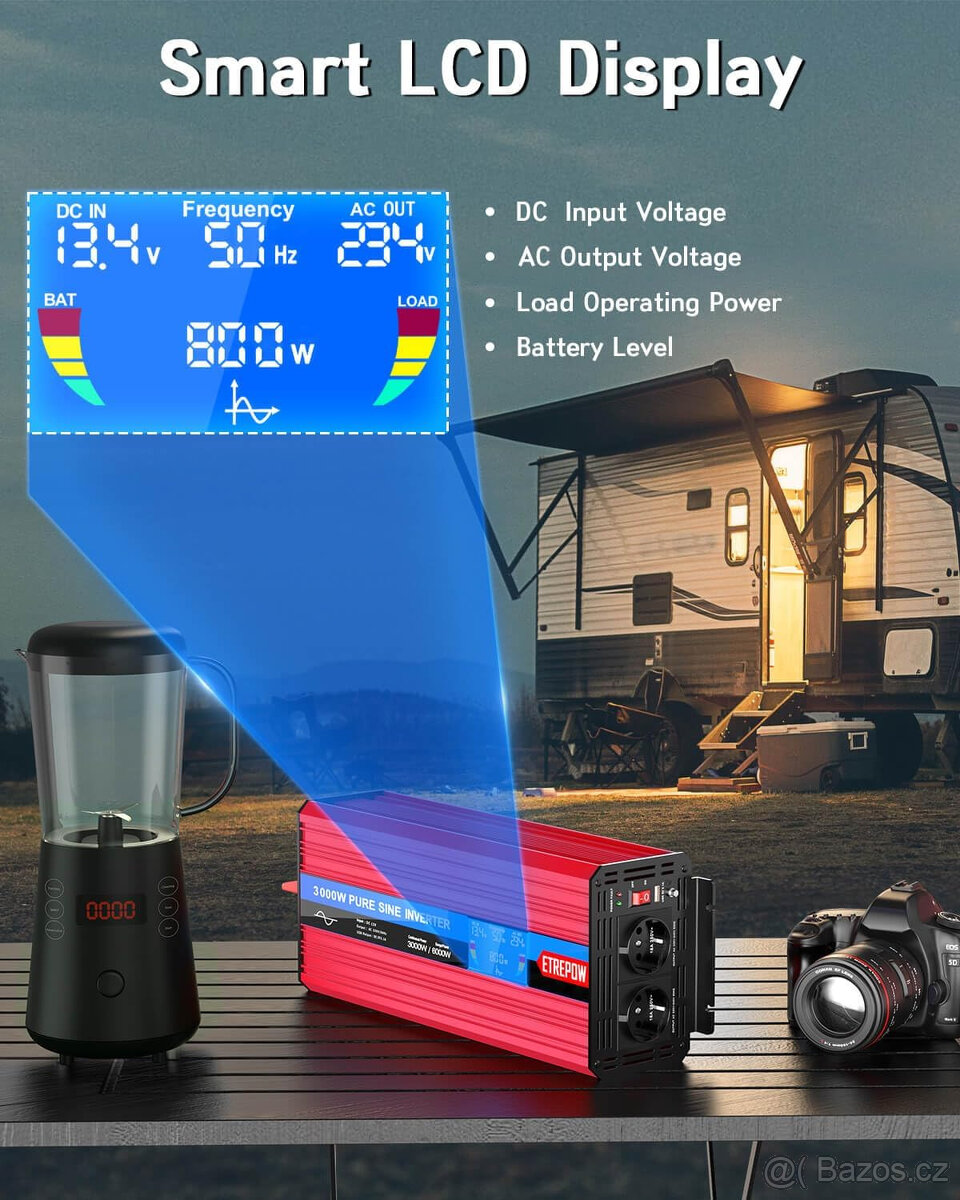Nový střídač měnič napětí 3000w/6000w - 3