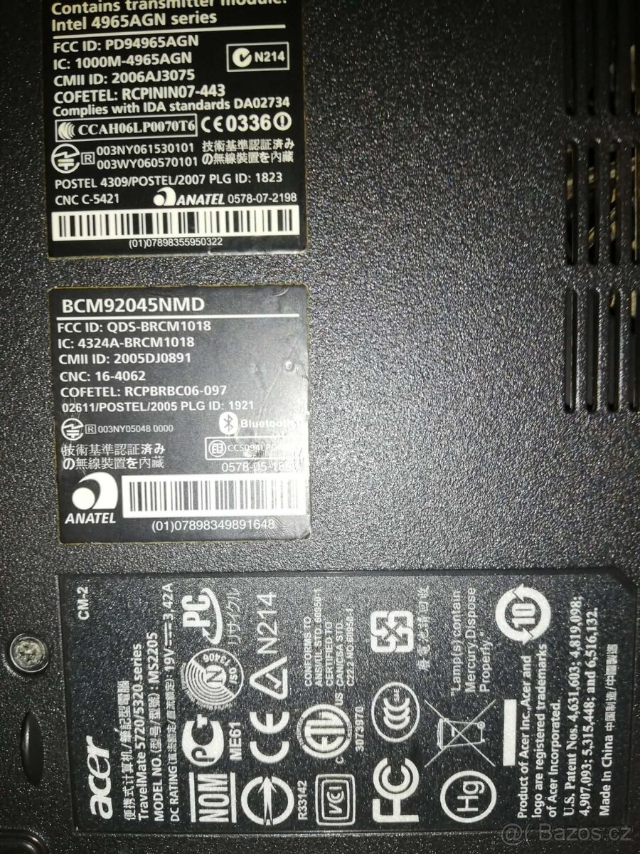 Acer TravelMate 5720/5320 MS2205 - retro notebook - 3