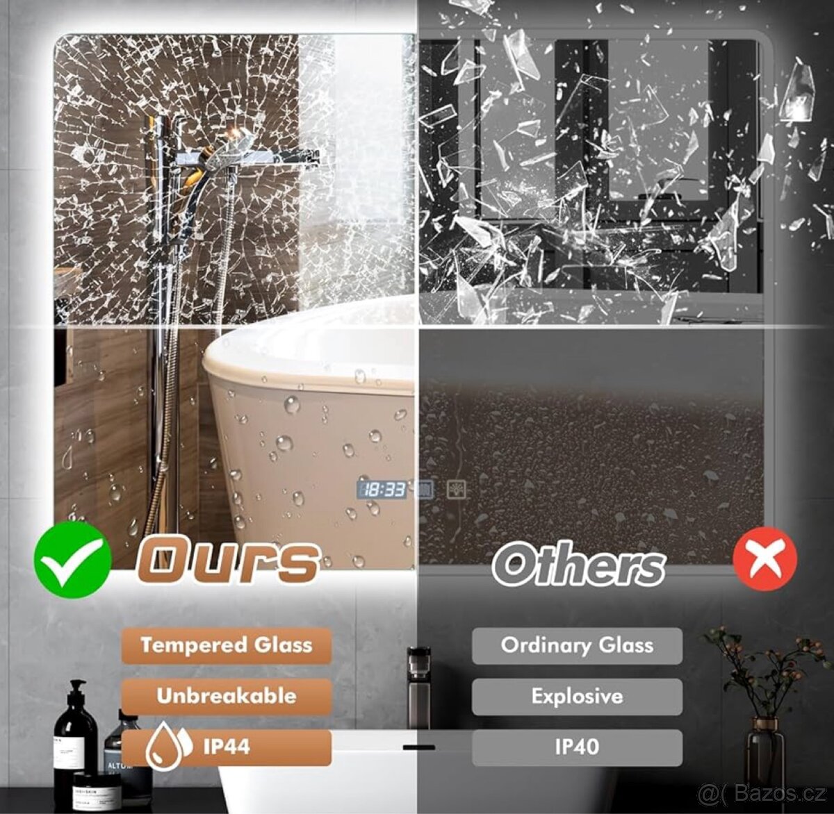 Koupelnové zrcadlo 500x700 mm - 3